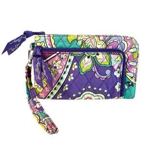 Vera Bradley Wristlet Zip Heather Pattern Floral Paisley Multicolor Vtg 1990s